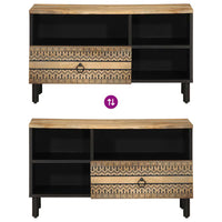 Thumbnail for TV-Schrank Schwarz 80x33,5x46 cm Raues Mangoholz