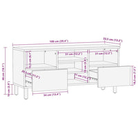 Thumbnail for TV-Schrank Schwarz 100x33,5x46 cm Raues Mangoholz