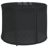 Thumbnail for Gartensofa mit Tisch und Kissen Halbrund Schwarz Poly-Rattan