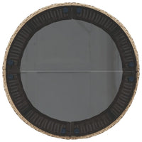 Thumbnail for Gartensofa mit Tisch und Kissen Halbrund Beige Poly-Rattan