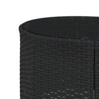 Thumbnail for Gartensofa mit Tisch und Kissen Halbrund Schwarz Poly-Rattan