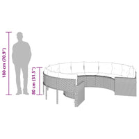 Thumbnail for Gartensofa mit Kissen Rund Schwarz Poly-Rattan