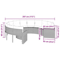 Thumbnail for Gartensofa mit Kissen Rund Beige Poly-Rattan
