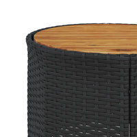 Thumbnail for Gartensofa mit Tisch und Kissen Rund Schwarz Poly-Rattan