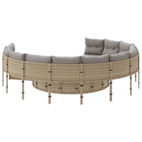 Thumbnail for Gartensofa mit Tisch und Kissen Rund Beige Poly-Rattan