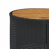 Thumbnail for Gartensofa mit Tisch und Kissen Rund Schwarz Poly-Rattan