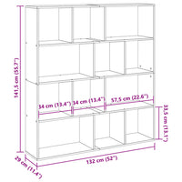 Thumbnail for Bücherregal Weiß 132x29x141,5 cm Holzwerkstoff