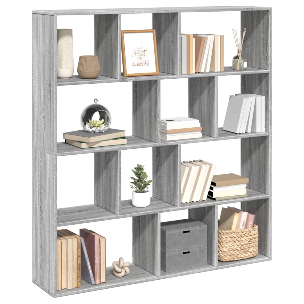 Bücherregal Grau Sonoma 132x29x141,5 cm Holzwerkstoff