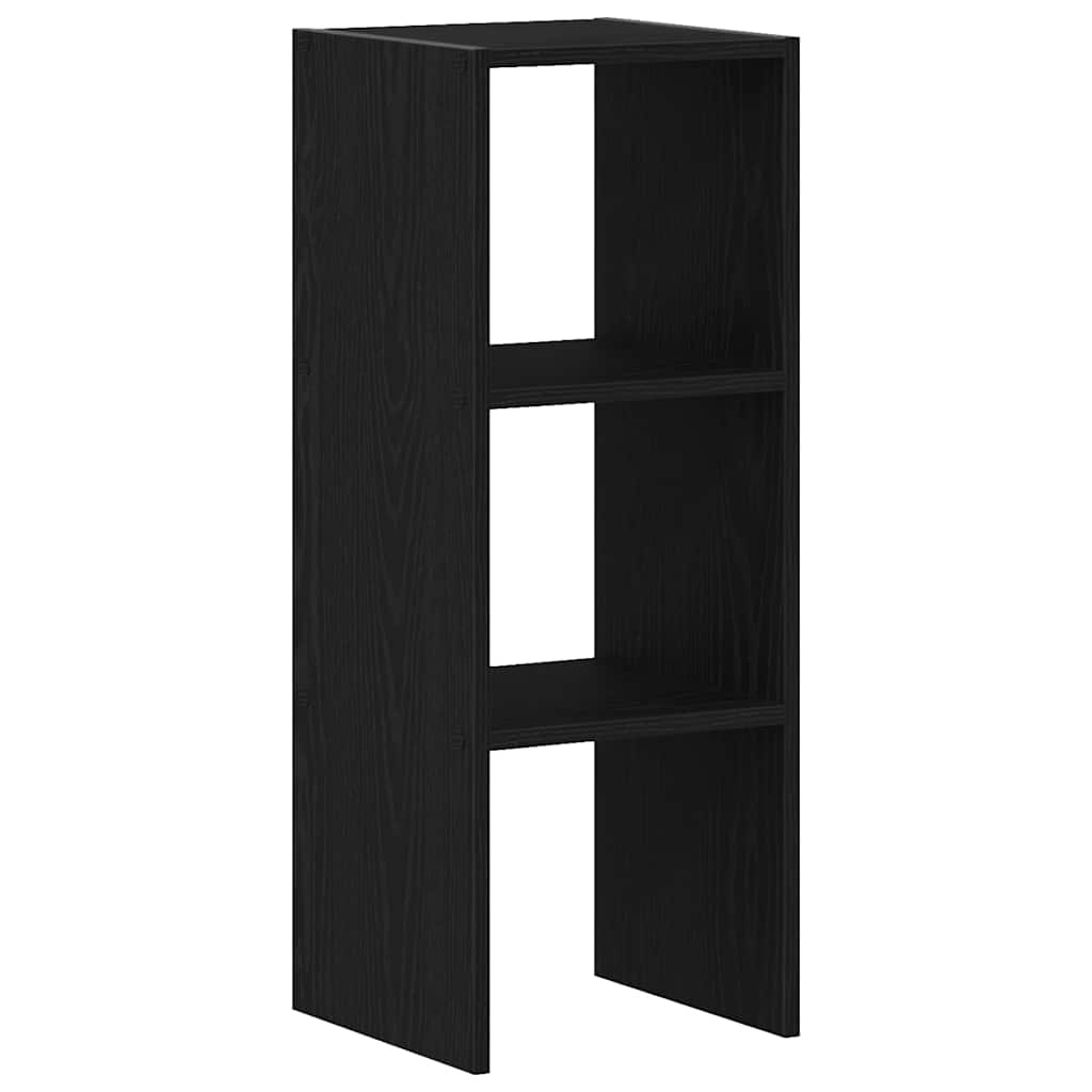 Bücherregal Stapelbar Schwarz Eichen-Optik 30x30x80 cm