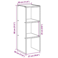 Thumbnail for Bücherregal Stapelbar Sonoma-Eiche 30x30x80 cm Holzwerkstoff