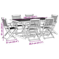 Thumbnail for 7-tlg. Garten-Essgruppe 180x90x75 cm Massivholz Akazie