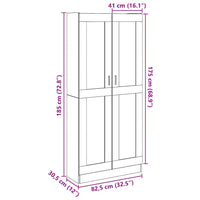 Thumbnail for Highboard Altholz-Optik 82,5x30,5x185 cm Holzwerkstoff