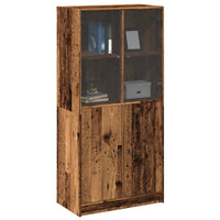 Thumbnail for Highboard mit Türen Altholz-Optik 68x37x142 cm Holzwerkstoff
