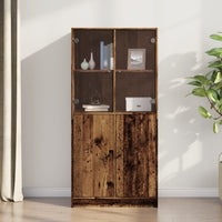 Thumbnail for Highboard mit Türen Altholz-Optik 68x37x142 cm Holzwerkstoff