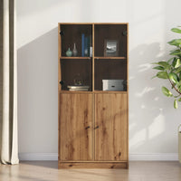 Thumbnail for Highboard mit Türen Artisan-Eiche 68x37x142 cm Holzwerkstoff