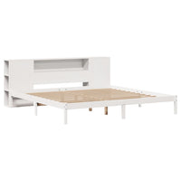 Thumbnail for Massivholzbett mit Regal ohne Matratze Weiß 200x200 cm Kiefer