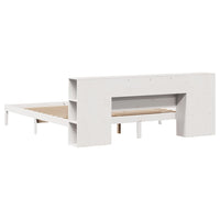 Thumbnail for Massivholzbett mit Regal ohne Matratze Weiß 200x200 cm Kiefer