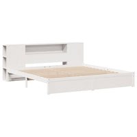 Thumbnail for Massivholzbett mit Regal ohne Matratze Weiß 200x200 cm Kiefer