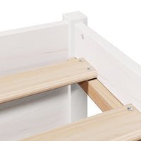 Thumbnail for Massivholzbett mit Regal ohne Matratze Weiß 200x200 cm Kiefer