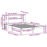 Thumbnail for Bücherregalbett ohne Matratze 120x200 cm Massivholz Kiefer