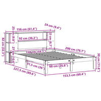Thumbnail for Massivholzbett mit Regal ohne Matratze Weiß 150x200 cm Kiefer