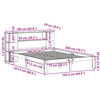 Thumbnail for Massivholzbett mit Regal ohne Matratze Weiß 160x200 cm Kiefer