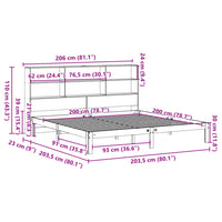 Thumbnail for Massivholzbett mit Regal ohne Matratze 200x200 cm Kiefer