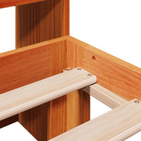 Thumbnail for Massivholzbett mit Regal ohne Matratze Wachsbraun 90x190 cm
