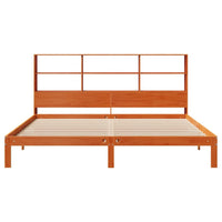 Thumbnail for Massivholzbett mit Regal ohne Matratze Wachsbraun 180x200 cm