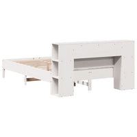 Thumbnail for Massivholzbett mit Regal ohne Matratze Weiß 135x190 cm Kiefer