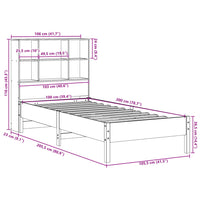 Thumbnail for Massivholzbett mit Regal ohne Matratze Wachsbraun 100x200 cm