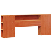 Thumbnail for Massivholzbett mit Regal ohne Matratze Wachsbraun 200x200 cm