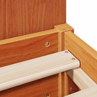 Thumbnail for Massivholzbett mit Regal ohne Matratze Wachsbraun 135x190 cm