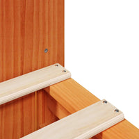 Thumbnail for Massivholzbett mit Regal ohne Matratze Wachsbraun 120x200 cm