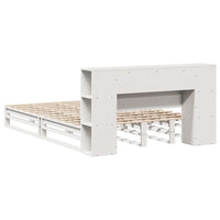 Thumbnail for Massivholzbett mit Regal ohne Matratze Weiß 150x200 cm