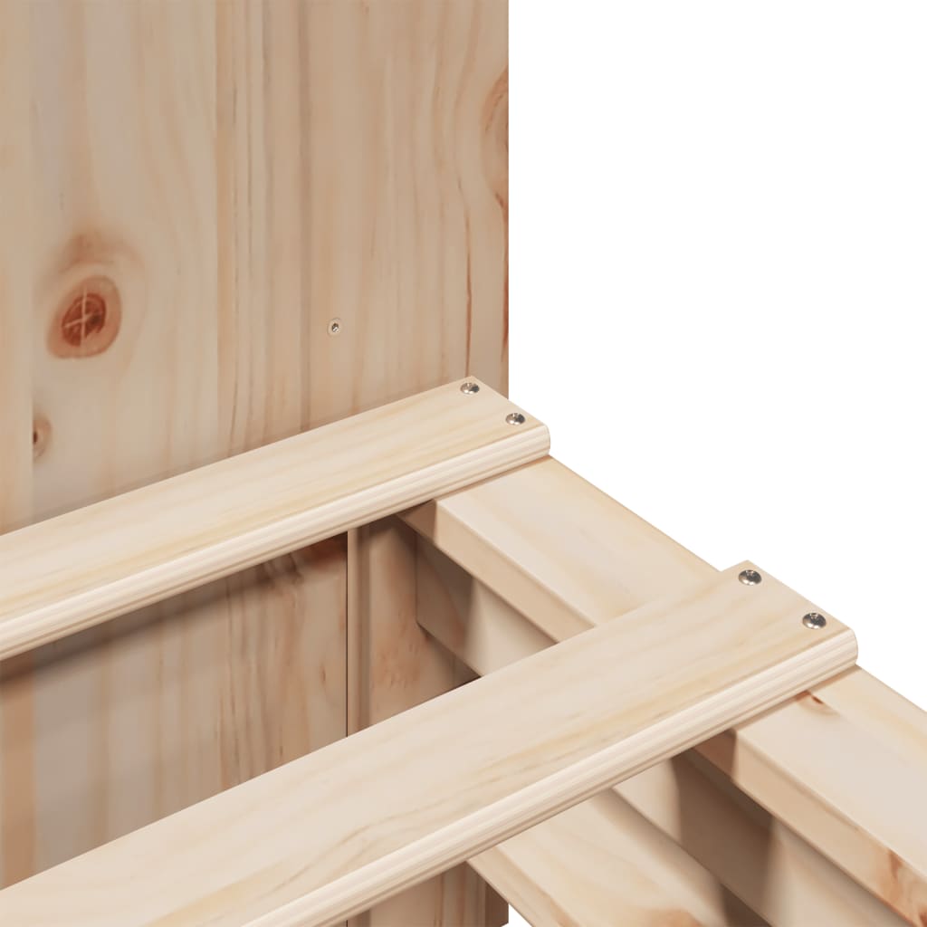 Massivholzbett mit Regal ohne Matratze 135x190 cm Massivholz