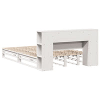 Thumbnail for Massivholzbett mit Regal ohne Matratze Weiß 140x190 cm
