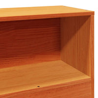 Thumbnail for Massivholzbett mit Regal ohne Matratze Wachsbraun 90x200 cm