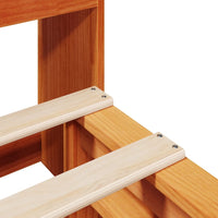 Thumbnail for Massivholzbett mit Regal ohne Matratze Wachsbraun 140x200 cm