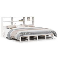 Thumbnail for Massivholzbett mit Regal ohne Matratze Weiß 180x200 cm