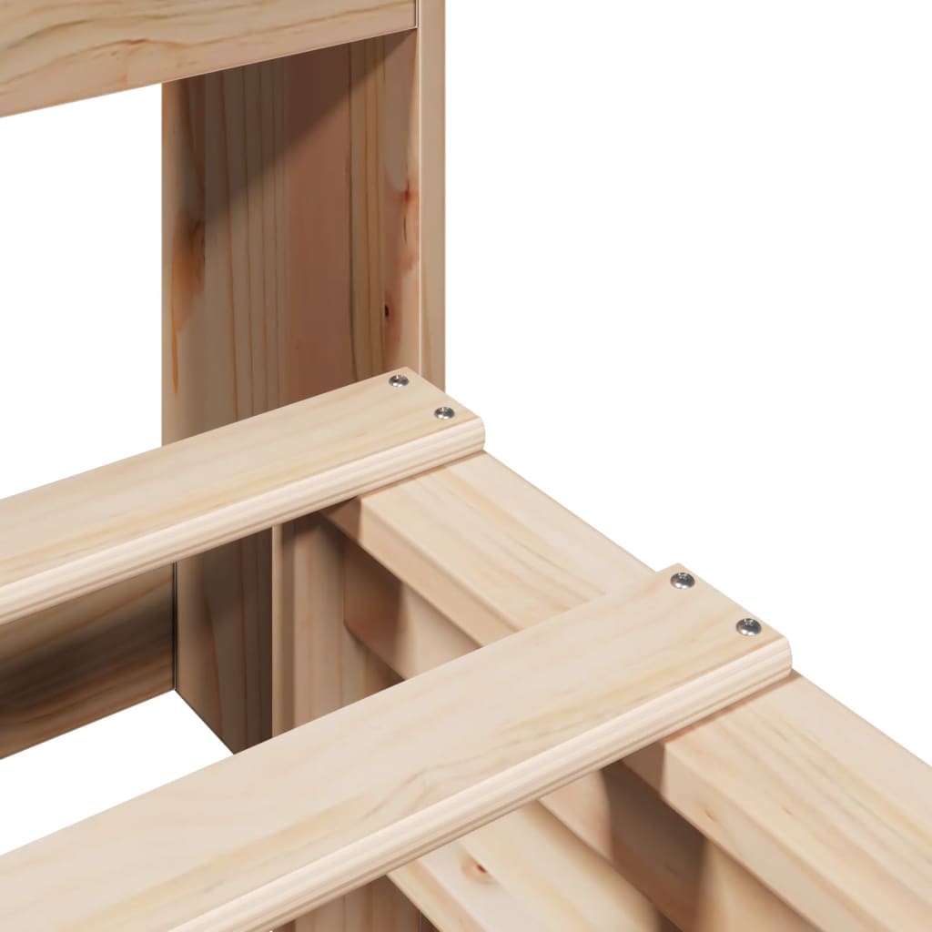 Massivholzbett mit Regal ohne Matratze 135x190 cm Massivholz