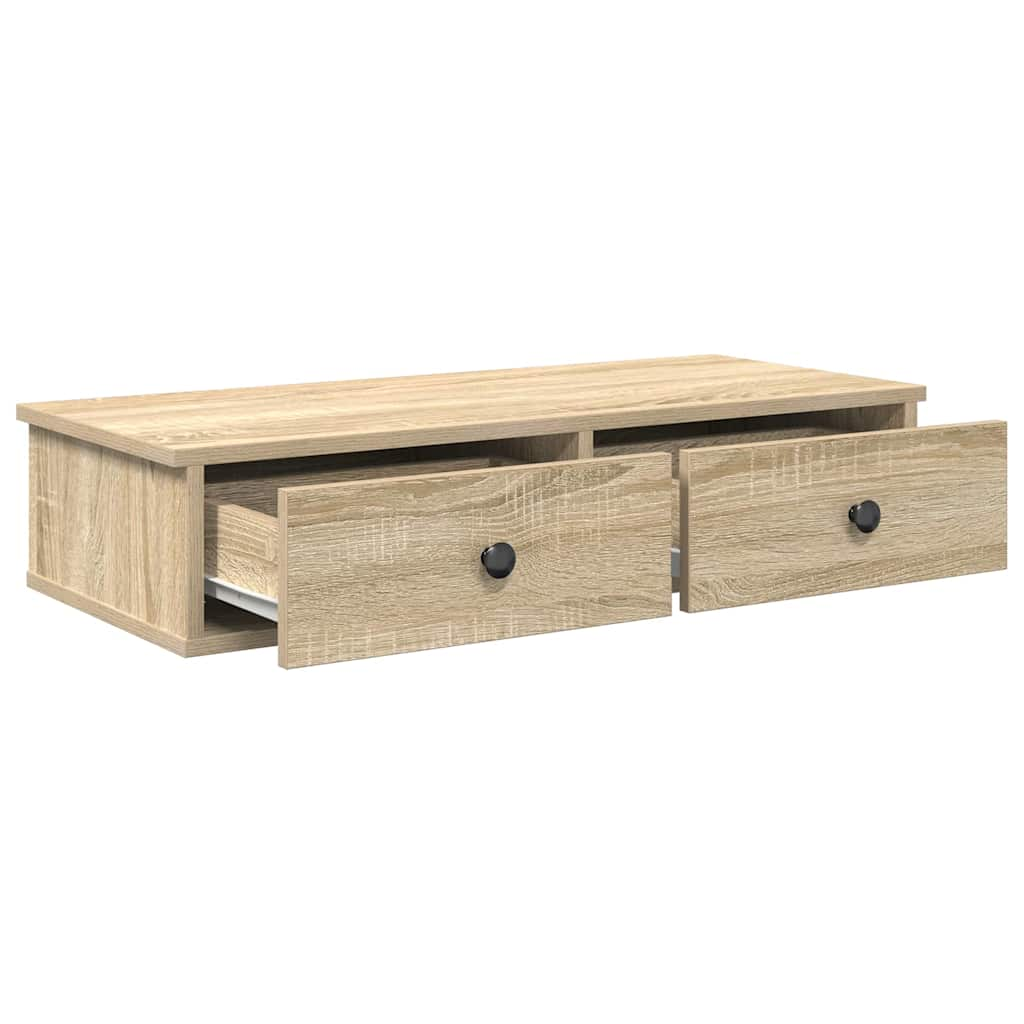 Wandregal mit Schubladen Sonoma-Eiche 80x31x17 cm Holzwerkstoff