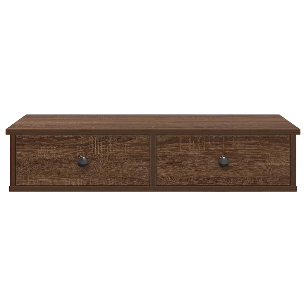 Wandregal mit Schubladen Braun Eiche 80x31x17 cm Holzwerkstoff