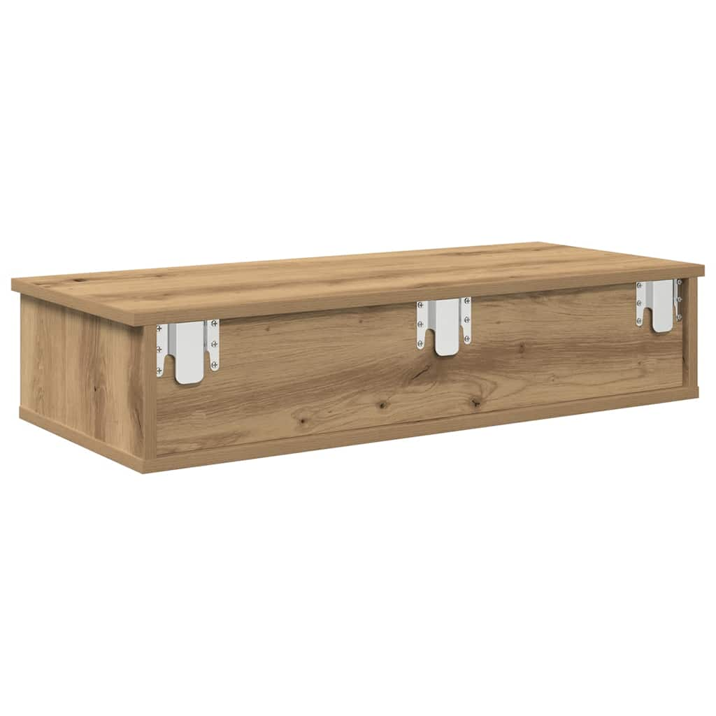 Wandregal mit Schubladen Artisan-Eiche 80x31x17cm Holzwerkstoff