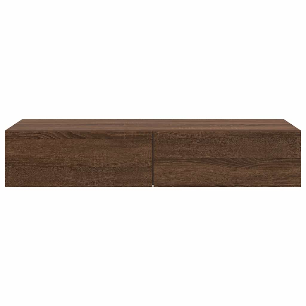 Wandregal mit Schubladen Braun Eiche 100x36x19 cm Holzwerkstoff