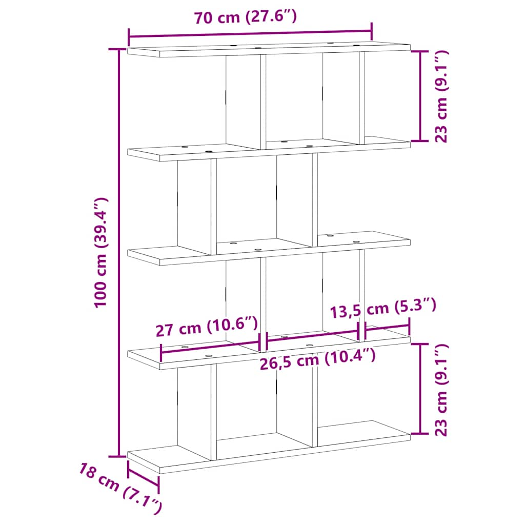 Würfelregal 12 Fächer Räuchereiche Holzwerkstoff