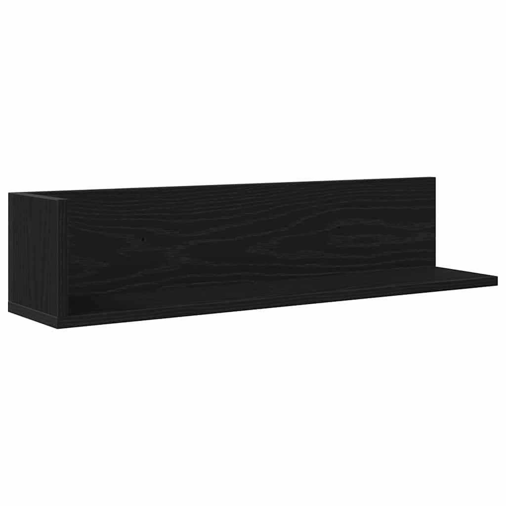 Wandregale 2 Stk. Schwarz 75x16,5x16,5 cm Holzwerkstoff