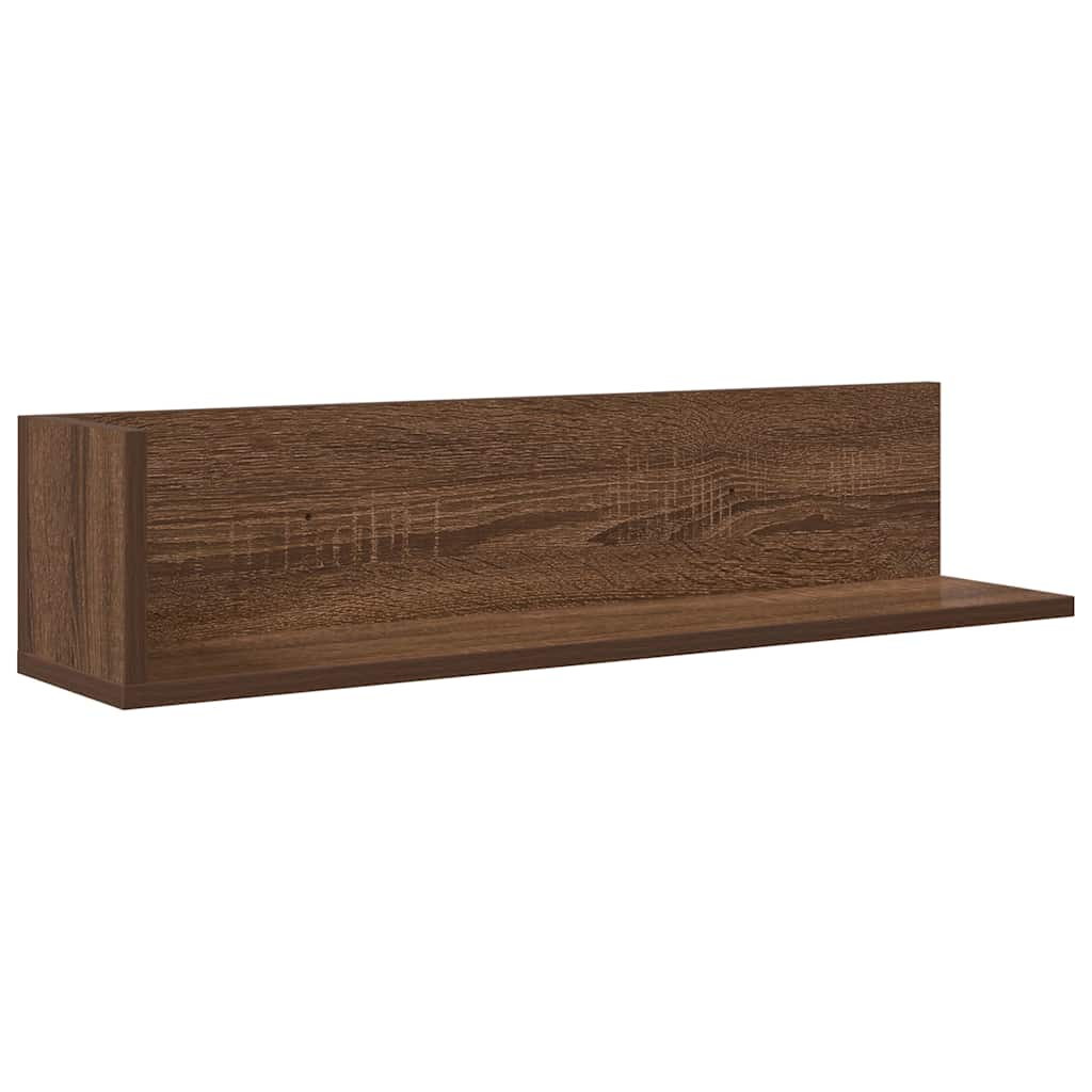 Wandregale 2 Stk. Braun Eiche 75x16,5x16,5 cm Holzwerkstoff