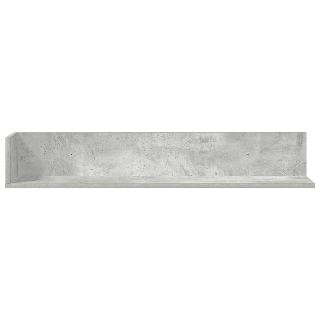 Wandregale 2 Stk. Betongrau 100x16,5x16,5 cm Holzwerkstoff