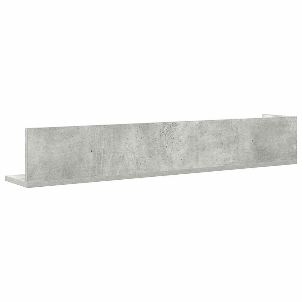 Wandregale 2 Stk. Betongrau 100x16,5x16,5 cm Holzwerkstoff